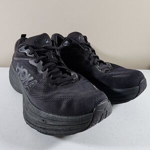 Hoka One One Bondi 8 Mens Size 10.5D 1123202 BBLC Black Running Shoes Sneakers